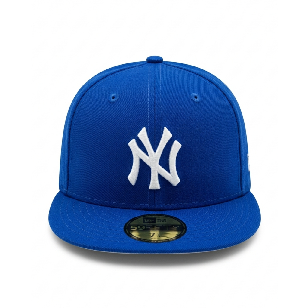 New Era New York Yankees 59FIFTY Royal Blue Fitted Flat Brim MLB Baseball Cap