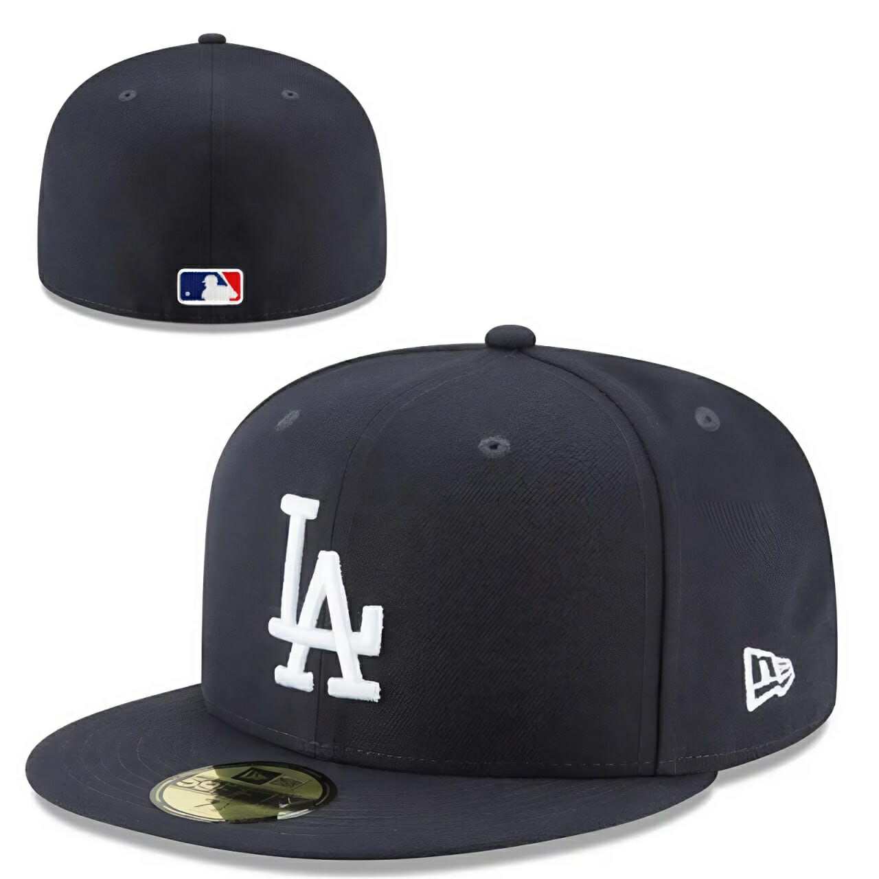 New Era Los Angeles Dodgers 59FIFTY Black with White Logo Fitted Cap
