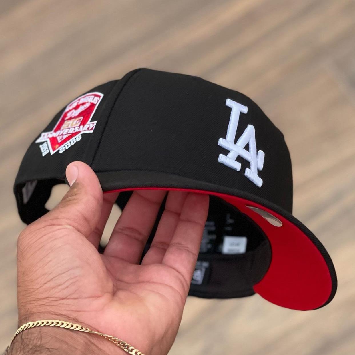 New Era Los Angeles Dodgers Black Red 9FORTY Adjustable Cap – 50th Anniversary Side Patch