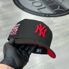 New Era New York Yankees Black Red 9FORTY Adjustable Cap – 75th Yankee Stadium Anniversary Side Patch Hat