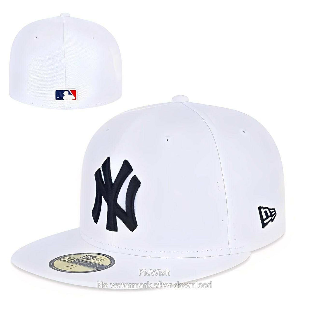 New Era New York Yankees 59FIFTY White Fitted Flat Brim MLB Baseball Cap