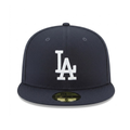 New Era Los Angeles Dodgers 59FIFTY Black with White Logo Fitted Cap