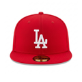 New Era Los Angeles Dodgers 59FIFTY Red Fitted Flat Brim MLB Baseball Cap