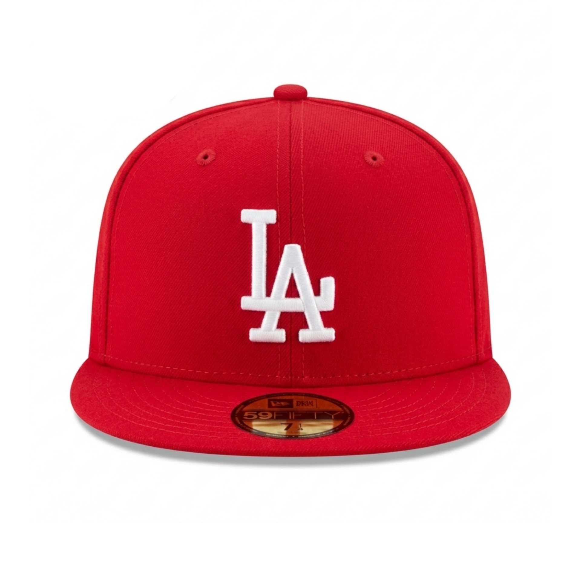 New Era Los Angeles Dodgers 59FIFTY Red Fitted Flat Brim MLB Baseball Cap