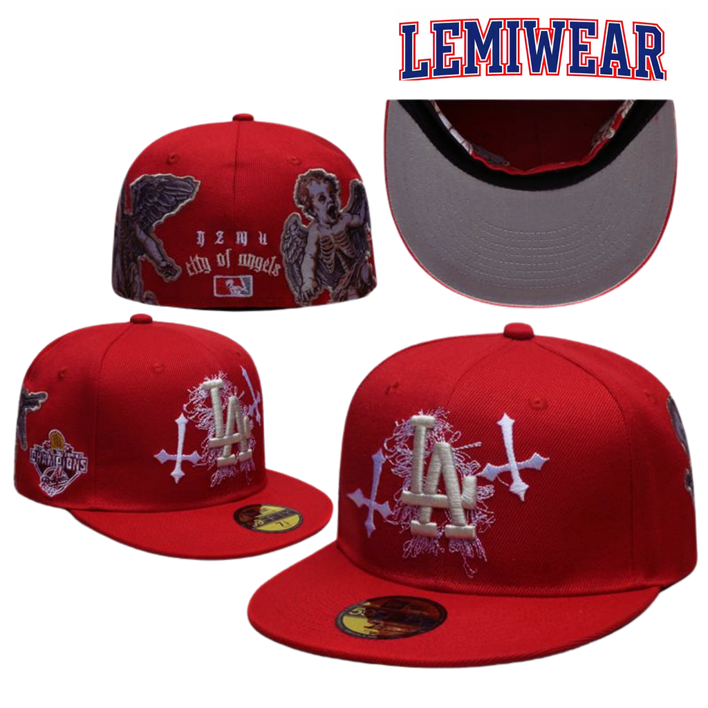 MLB Los Angeles Dodgers City Of Angels Red Fitted Hat
