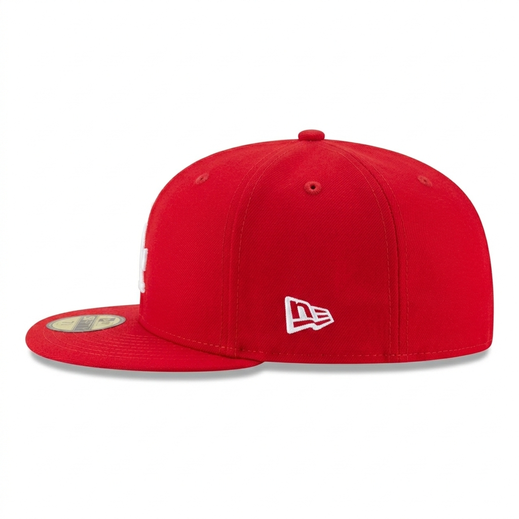New Era Los Angeles Dodgers 59FIFTY Red Fitted Flat Brim MLB Baseball Cap