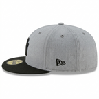 New Era New York Yankees 59FIFTY Grey Black Fitted Flat Brim MLB Baseball Cap