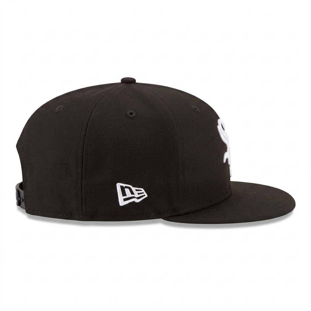 New Era Chicago White Sox 9FIFTY Black Snapback Flat Brim Cap