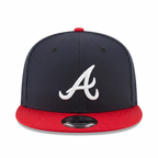 New Era Atlanta Braves 9FIFTY Navy/Red Snapback Flat Brim Cap