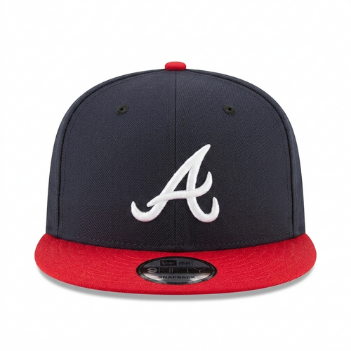 New Era Atlanta Braves 9FIFTY Navy/Red Snapback Flat Brim Cap