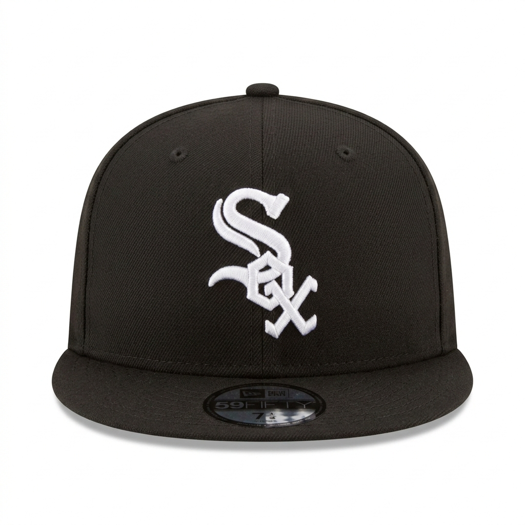 New Era Chicago White Sox 9FIFTY Black Snapback Flat Brim Cap