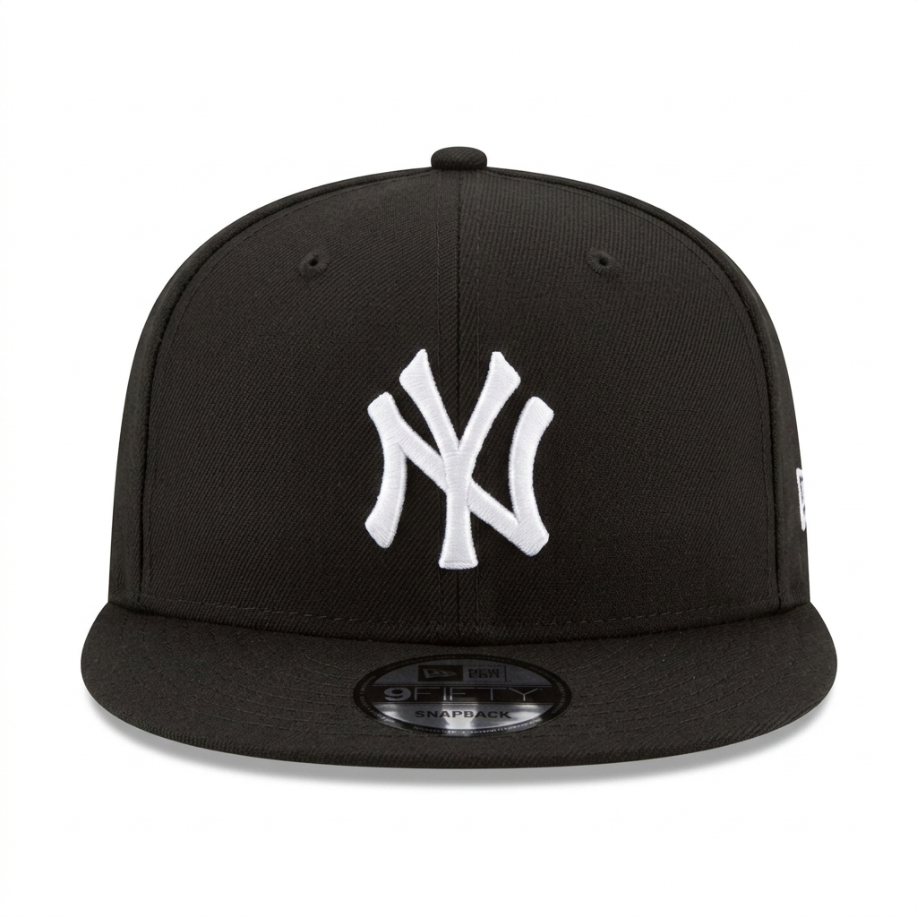 New Era New York Yankees 9FIFTY Black Snapback Flat Brim Cap