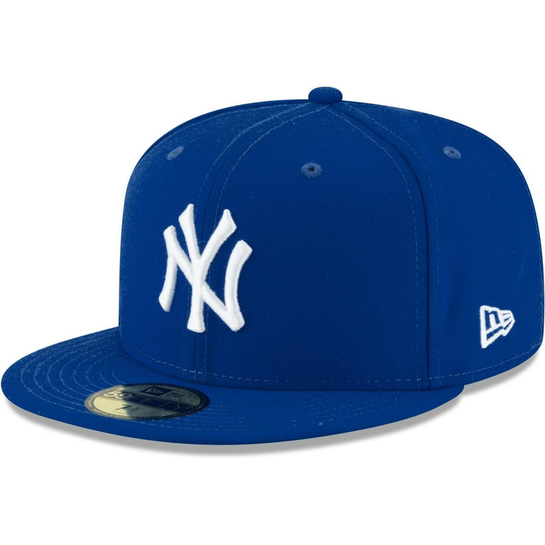 New Era New York Yankees 59FIFTY Royal Blue Fitted Flat Brim MLB Baseball Cap
