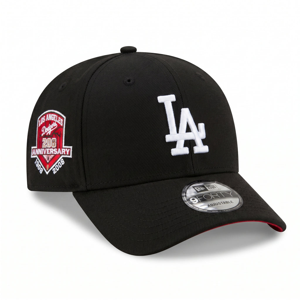 New Era Los Angeles Dodgers Black Red 9FORTY Adjustable Cap – 50th Anniversary Side Patch