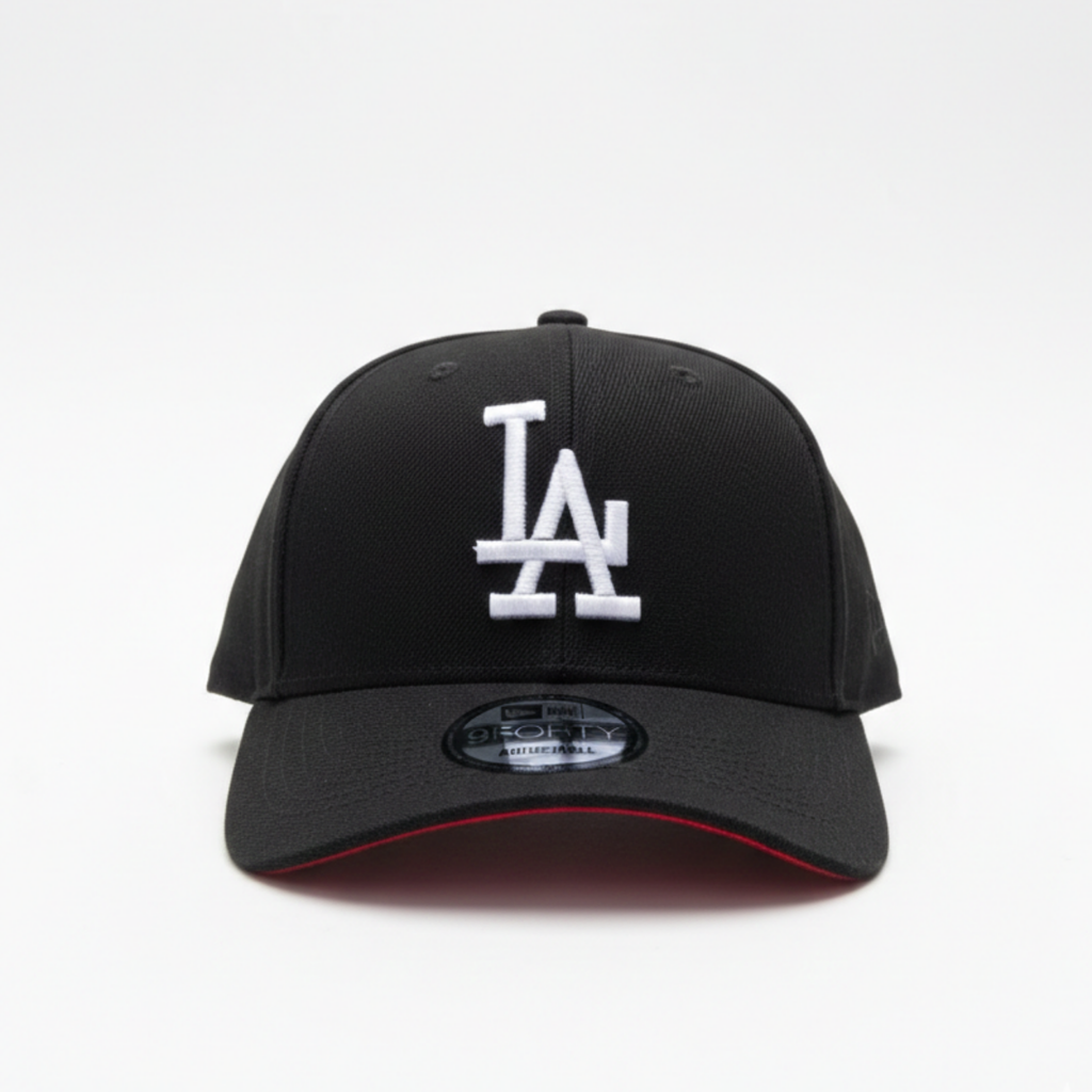 New Era Los Angeles Dodgers Black Red 9FORTY Adjustable Cap – 50th Anniversary Side Patch
