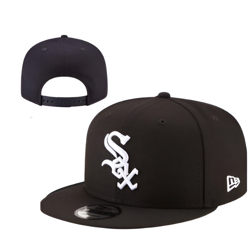New Era Chicago White Sox 9FIFTY Black Snapback Flat Brim Cap