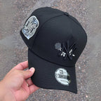 New Era New York Yankees Black 9FORTY Adjustable Cap – Floral Logo Embroidery – 25th Subway Series Side Patch Edition