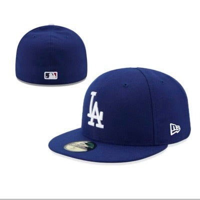 New Era Los Angeles Dodgers 59FIFTY Royal Blue Fitted Cap Flat Brim Baseball Cap