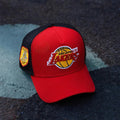 New Era Los Angeles Lakers 9FORTY Red Black Trucker Adjustable Cap