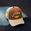 New Era Los Angeles Lakers 9FORTY Brown Khaki Trucker Adjustable Cap